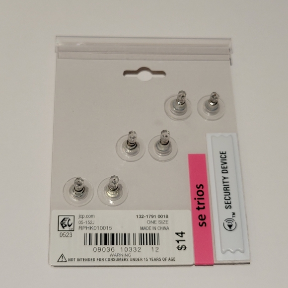 3 Pairs of Mixit Cubic Zircon Stud Earrings - Picture 8 of 8